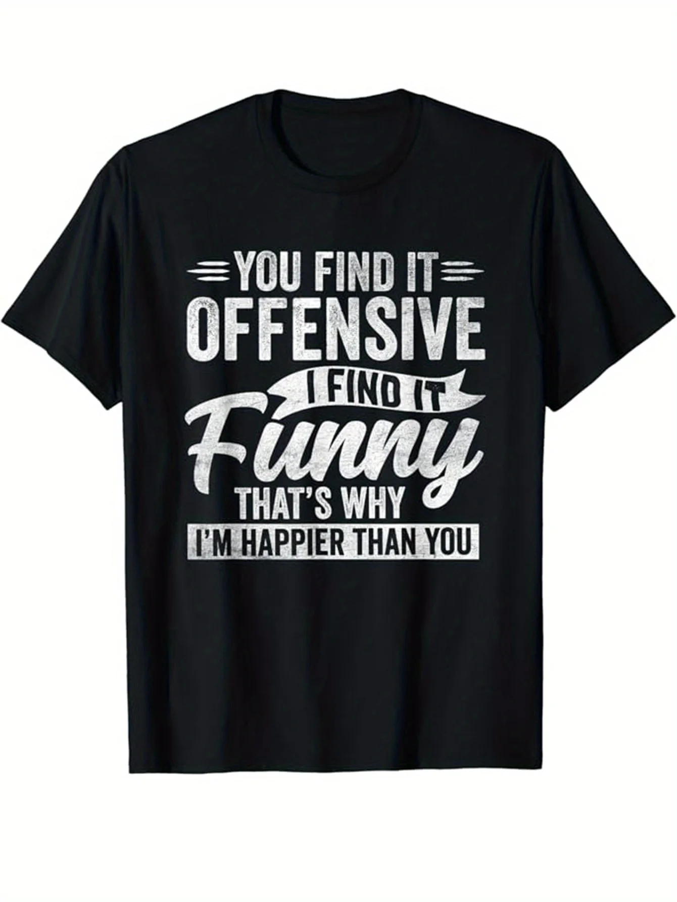 

Cotton Funny Print Casual Top - Men's Short Sleeve Crew Neck T-shirt for Outdoor
