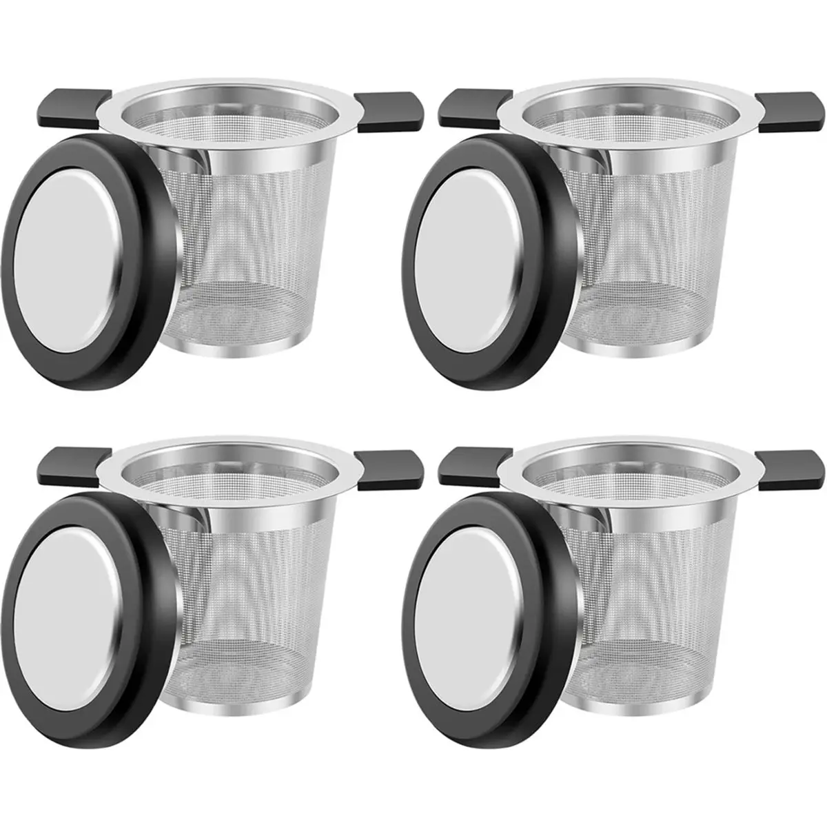 AA25 4 Pcs Tea Strainers for Loose Tea Stainless Steel Tea Steeper Large Capacity Tea Mesh Tea Diffuser for Teapots Cups Mugs