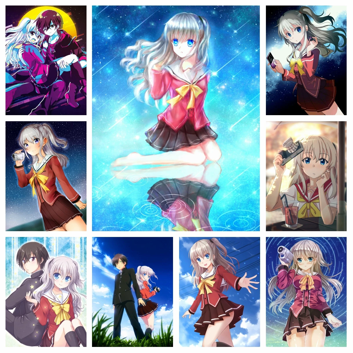 

DIY Anime Charlotte Diamond Rhinestones Painting Japanese Cartoon Cross Stitch Kits Embroidery Pictures Mosaic Craft Home Decor