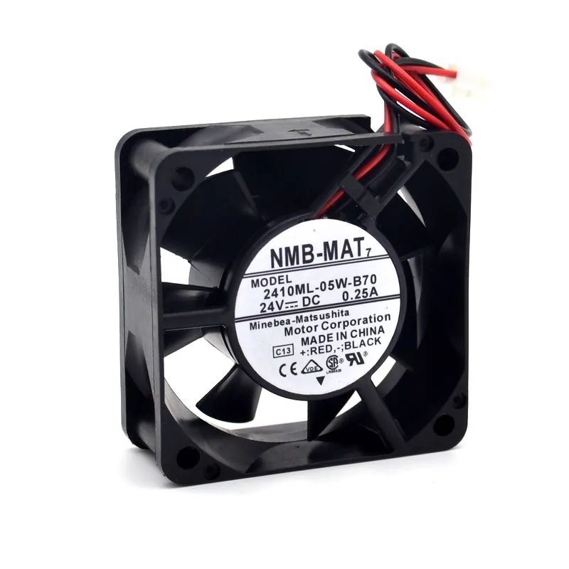 

For NMB 2410ML-05W-B70 6025 60mm 24V 0.25A dual ball bearing 6800RPM 33.1CFM cooling fan