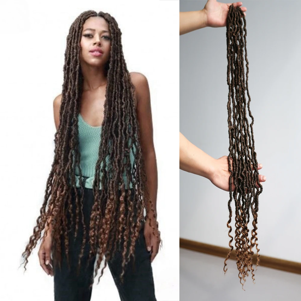 

36-дюймовые длинные искусственные локоны, вязанные крючком волосы, мягкие синтетические рваные вьющиеся косы для быстрого плетения в мягких искусственных локонах, наращивание волос