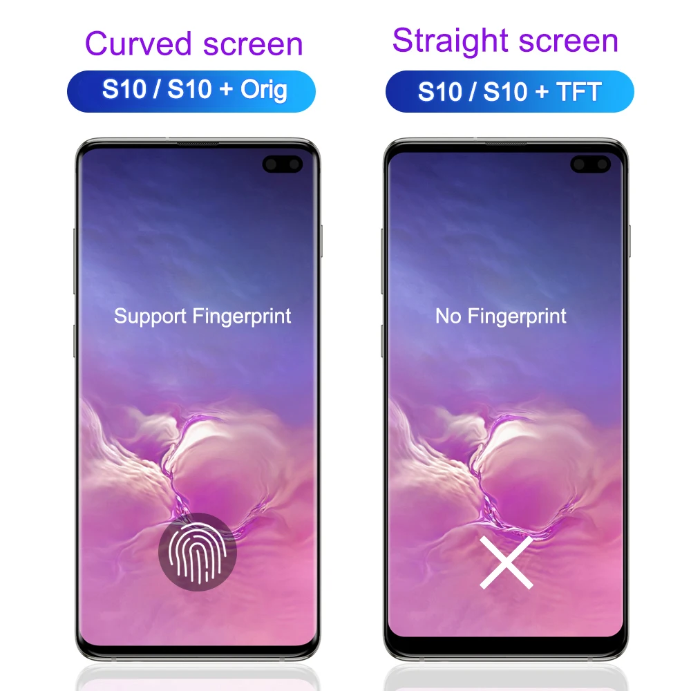 Display with Frame for Samsung Galaxy S10 Plus G975 G975F Lcd Display Touch Screen Digitizer Assembly for Samsung Galaxy S10 LCD