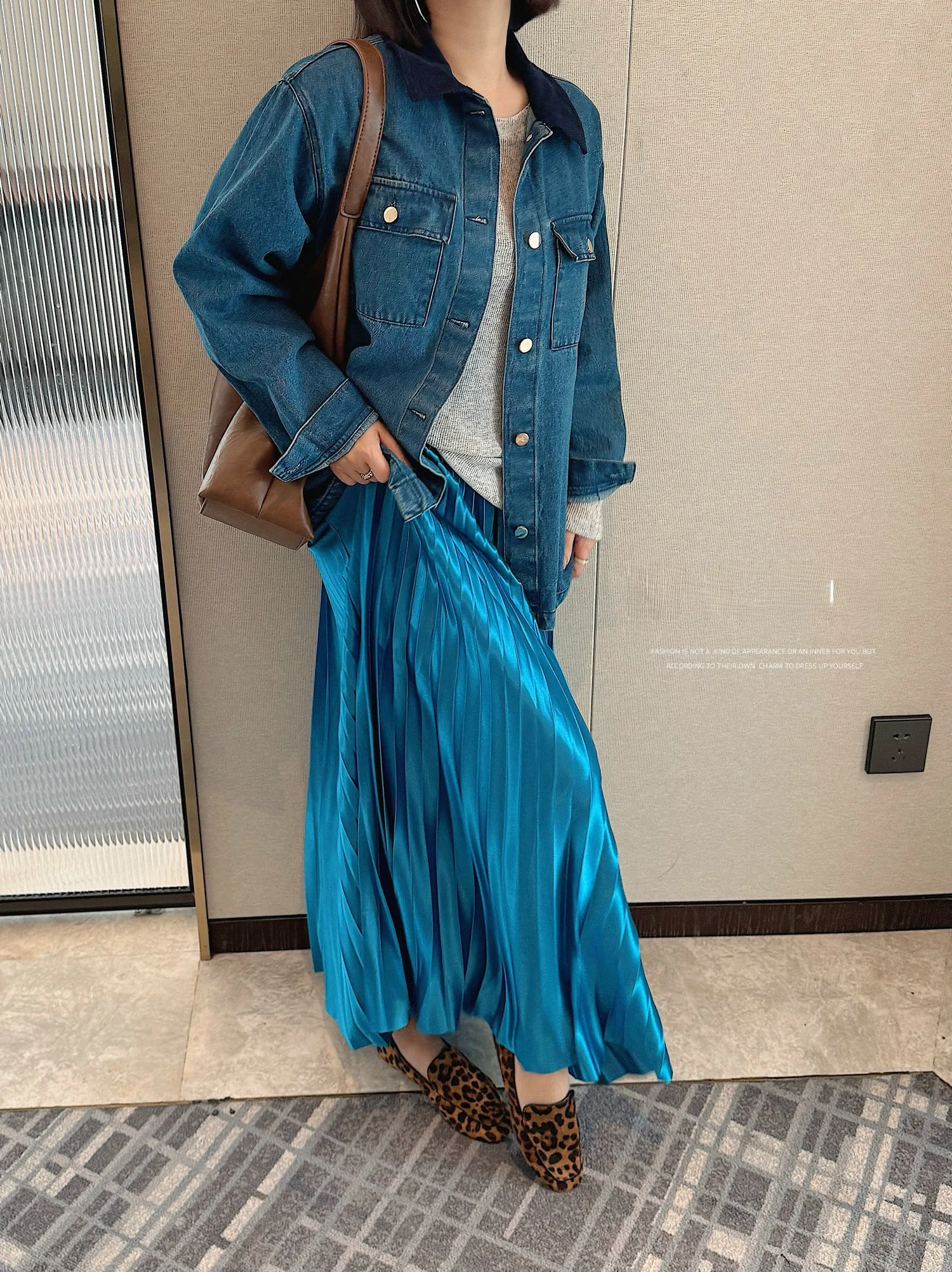 

JINGONI Casual Loose Women's Denim Jacket Short Spring New Style Korean Lazy Fashion Coat Match All Straight Tube Polyester F...
