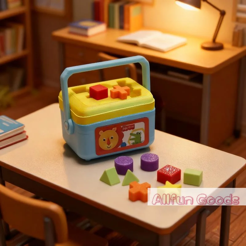 [TG835]1 Set Doll House Nursery Decoration Photography Prop Miniature Shape Sorting Toy Box Dollhouse Educational Toy Model