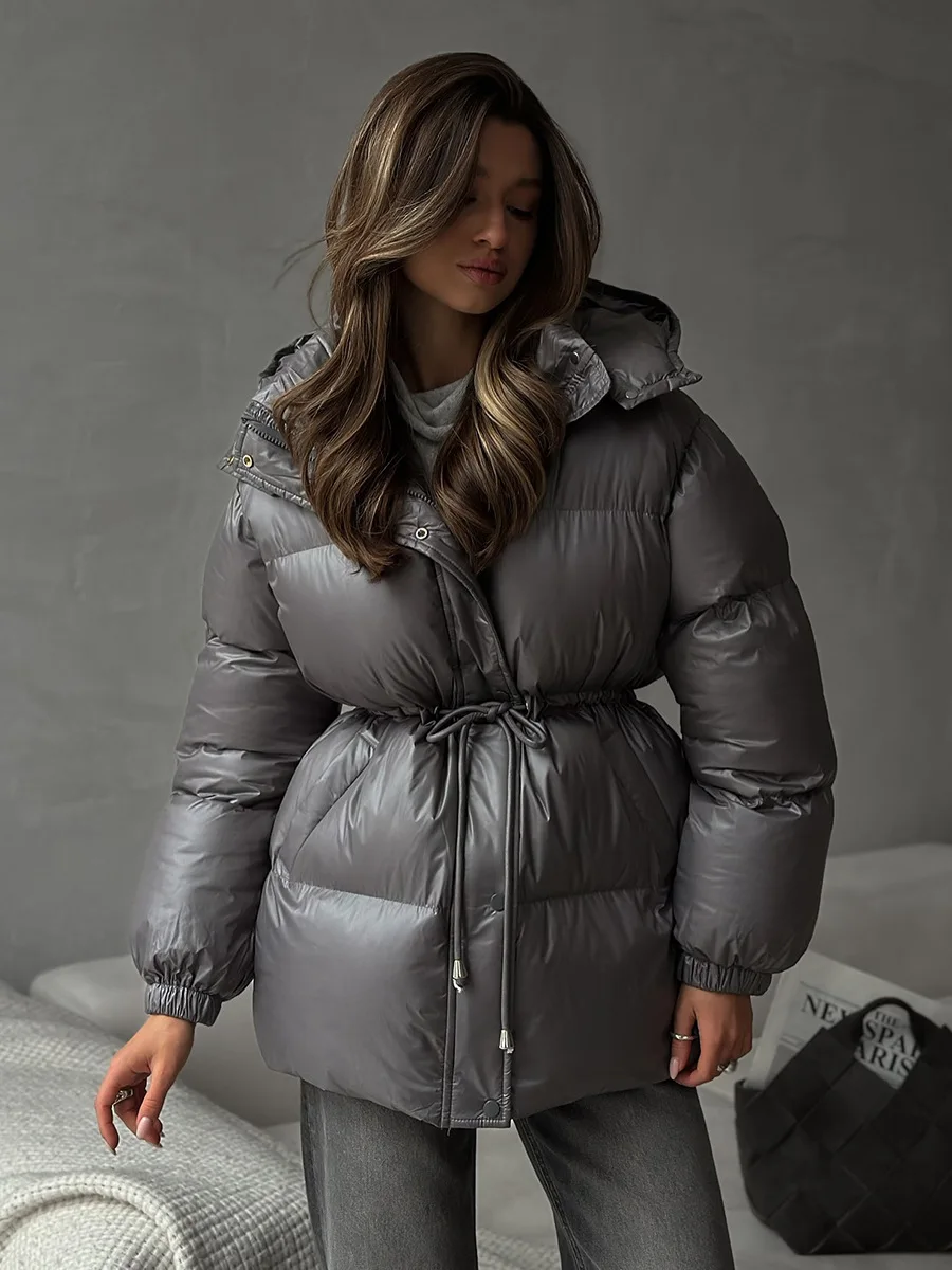 2025 New Fashion Warm Padded Jacket Women Winter Parkas Long Sleeve Hooded Bread Cotton Clothes Female Thick Jacket Outerwear - Image 3