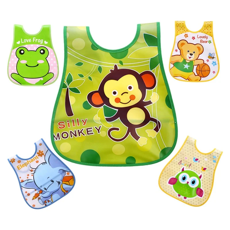 Newborn Baby Bib Removable Waterproof Saliva Stereo Children Baby Feeding Cartoon EVA Bibs