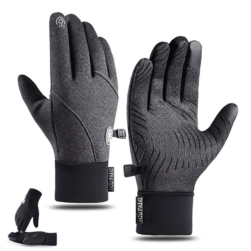 Cycling Gloves Outdoor Anti-slip Athletic Touchscreen Abrasion Resistant Padded Warm Fitness Cycling Hiking Mountaineering  Men