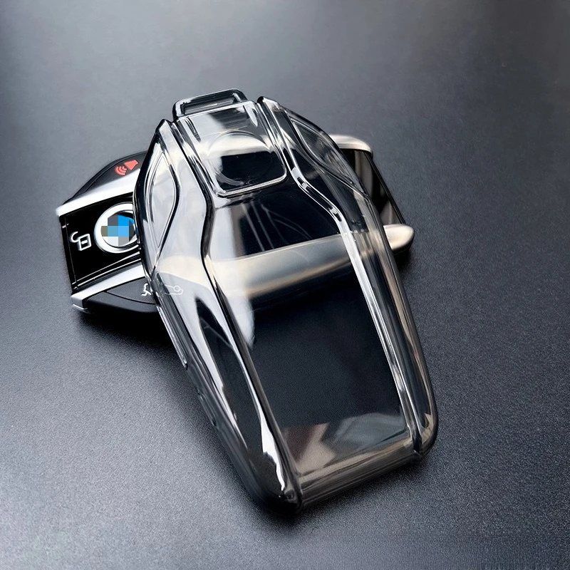 Transparente TPU-Autoschlüsselhülle für BMW - Kompatibel mit 1/3/5/X-Serie, I-Modelle | Schwarz-Weiß-Farbe | Schutzhülle für Schlüsselanhänger – Detail 10