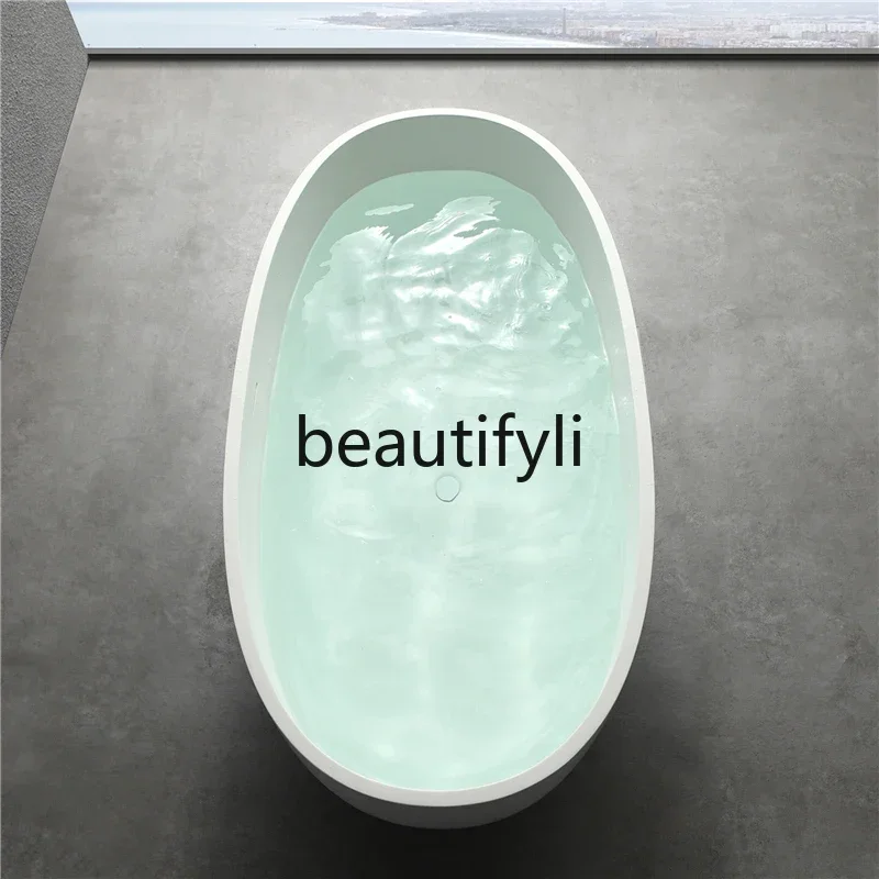 

ssK178 ss25 ss25 One-piece artificial stone bathtub oval family couple double hotel bathtub customization