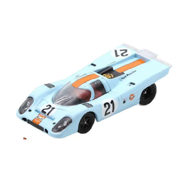 Spark 1:64 Porsche 917K Bay livery 1970 classic Le Mans race diecast car model Boy Collection Display toy gift for children.