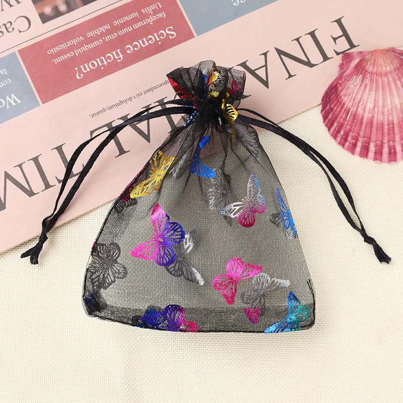 100 sacchetti regalo con coulisse in organza a farfalla, sacchetti in organza, sacchetti per caramelle, gioielli, per matrimoni, feste, baby shower, San Valentino