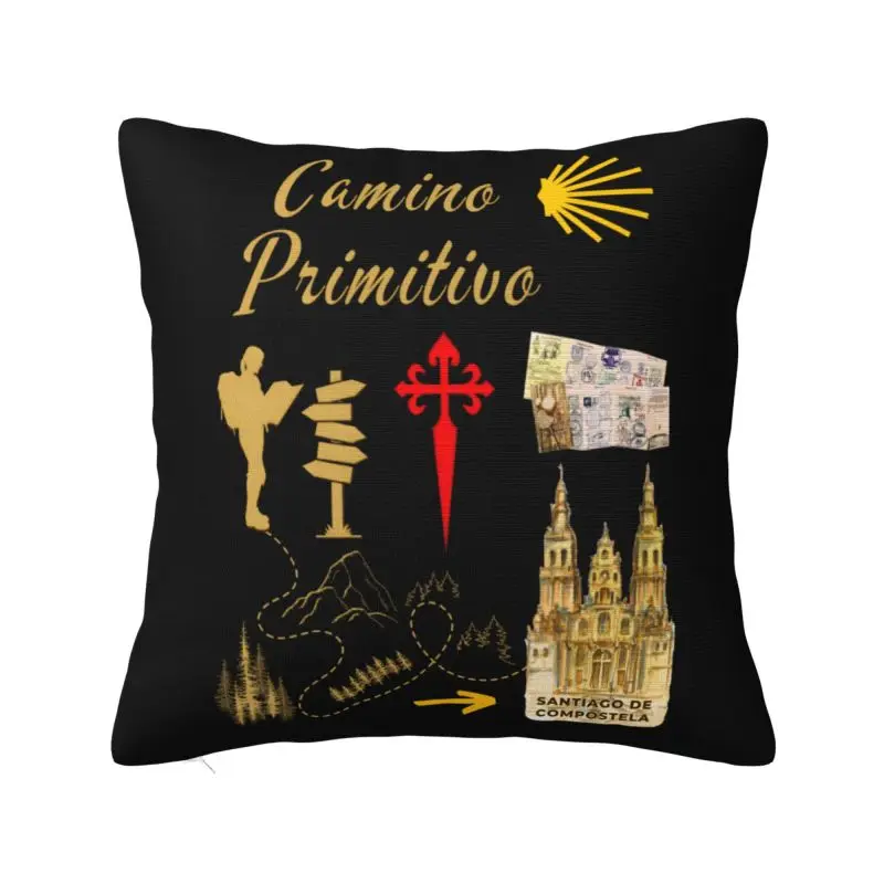 Modern Buen Camino De Santiago Throw Pillow Covers Decoration 3D Printed El Camino Sofa Cushion Cover Polyester Cozy Pillowslip