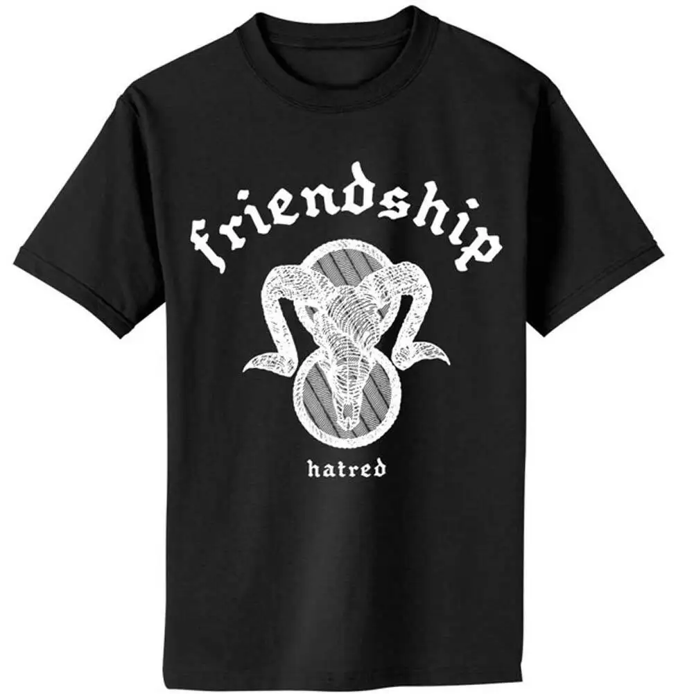 Men's Friendship Ram's Skull Shirt Slim Fit T-shirt XX-Large Black