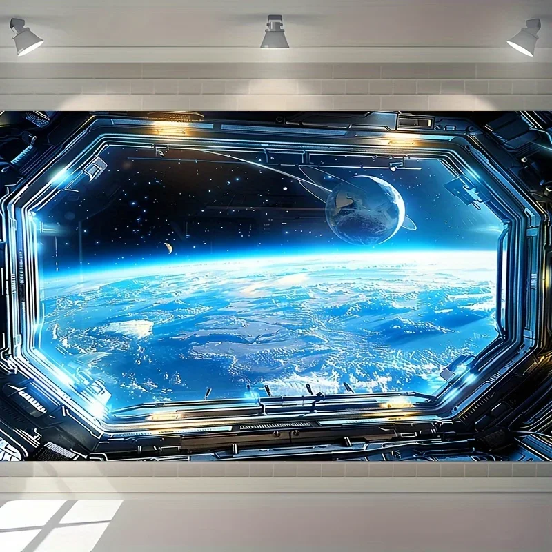 lo-sfondo-e-a-tema-in-spazio-con-artigianato-spaziale-e-disegni-di-motivi-planetari-su-un-lato
