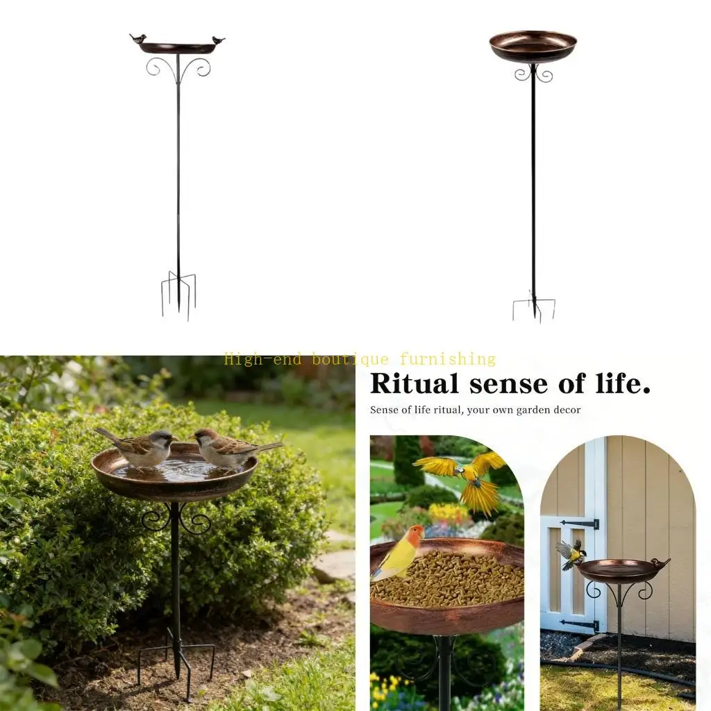 

L9NB Appealing Wrought Iron Water Feature With Stable Mounting Support And Generous Drinking Area