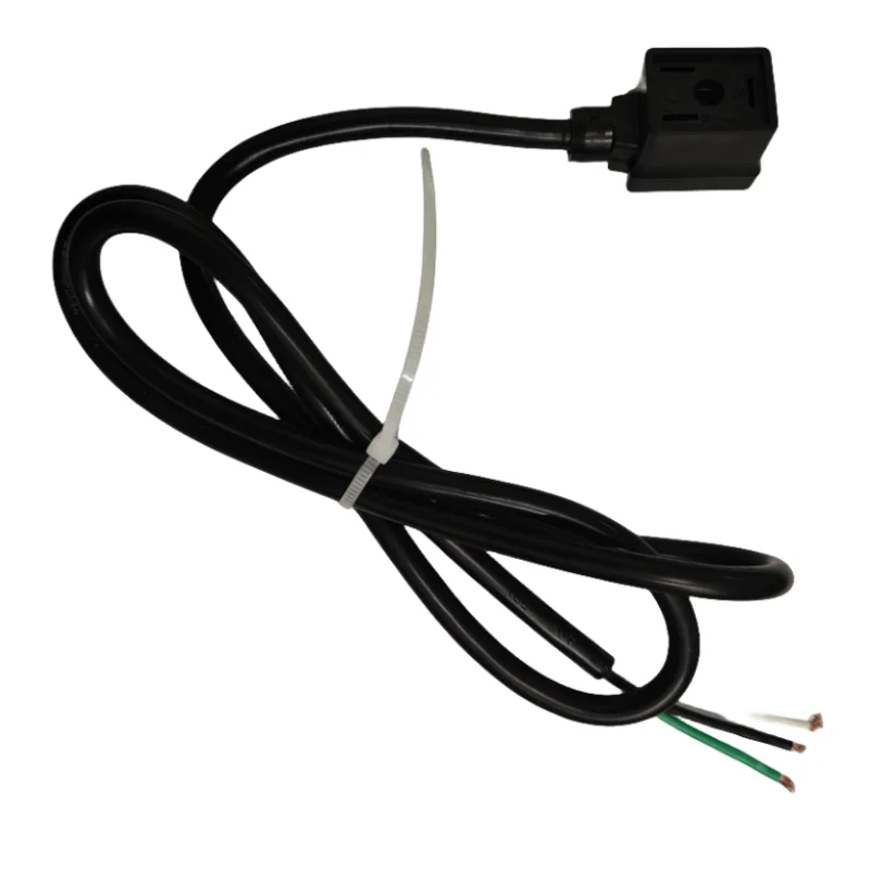 MPM Integrated Solenoid Valve Coil Plug Terminal Box Connector Din43650A 4 Holes Dc24V AC220V 110V Indicator LED 1m Power Cord