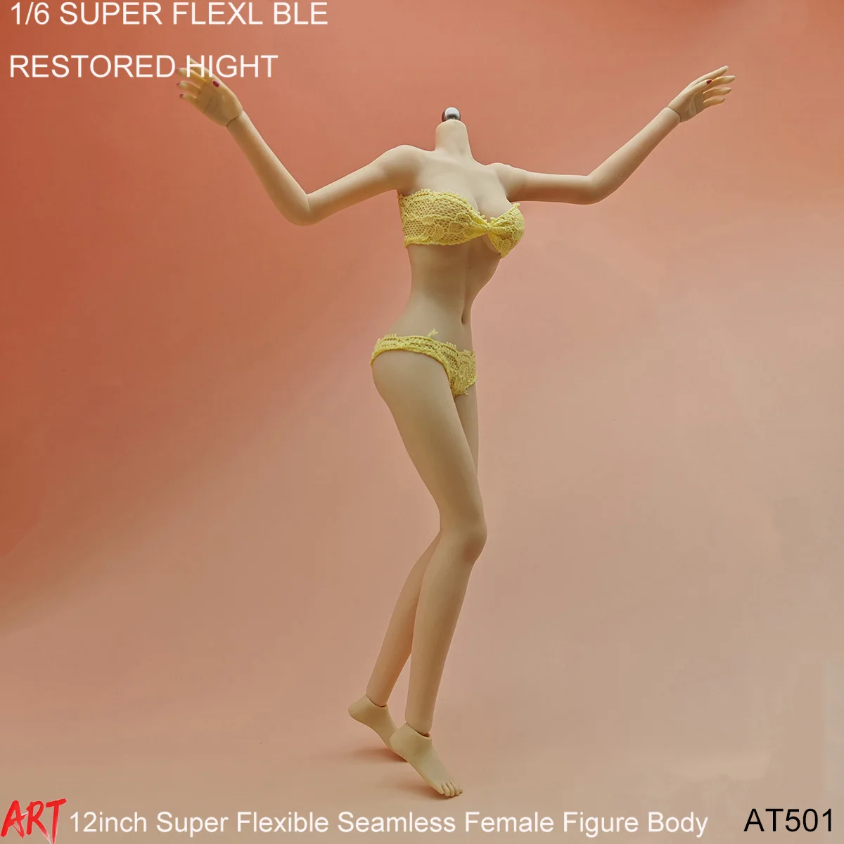 AT501 1/6 مقياس أنثى متوسطة الثدي نحيلة الخصر سلس الجسم 12 بوصة مرنة عمل الشكل ألعاب الدمى Suntan شاحب دمية نموذج #2