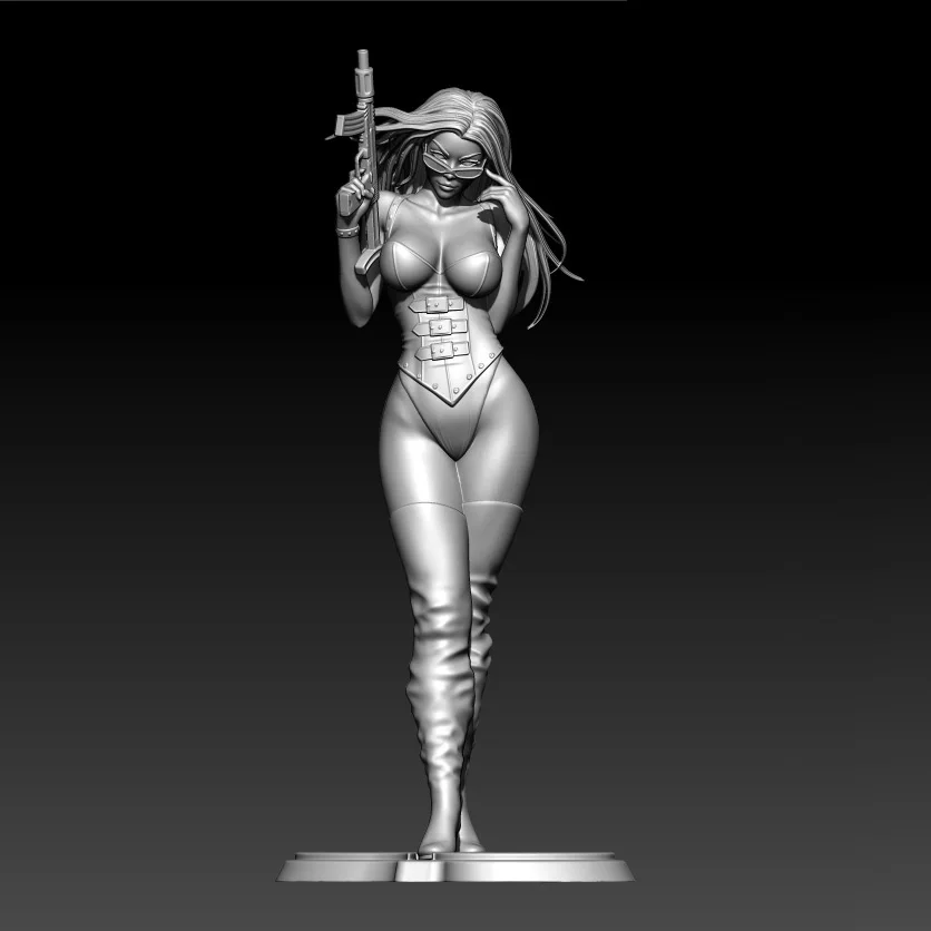 

1/24 75mm 1/18 100mm Resin Model Figure Warrior Girl Unpainted No Color RW-1093