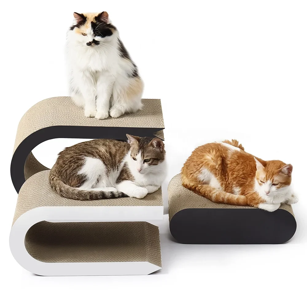 Stylish U Shape 3 in 1 Design Multi-Function cardboard scratching post cat furniture