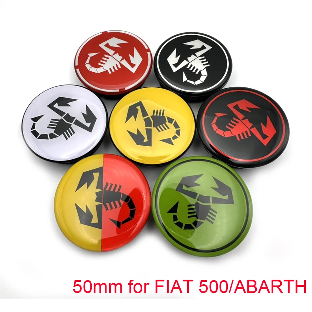 4pcs/lot 50mm (44mm) For 500 Abarth Wheel Hub Center Caps for Fiat Abarth Marea Multipla Punto Scorpion Logo