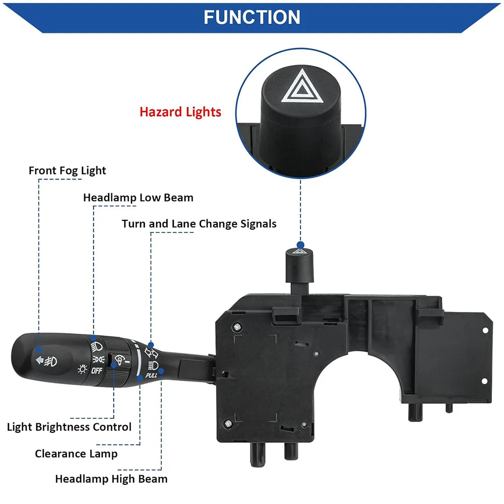 Turn Signal Switch for Jeep TJ Wrangler 2001-2004 2005 2006 Multi-Function Fog Light Switch Windshield Wiper Replaces 5016709AD