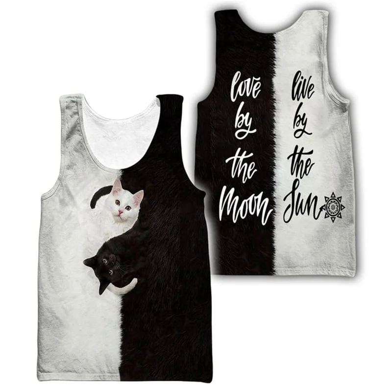 Cat The Sufferings Of Jesus Tank Tops For Men Women 3d Printed Vest Tees Sports Gym Graphs T-shirts Children Harajuku Y2k Tops