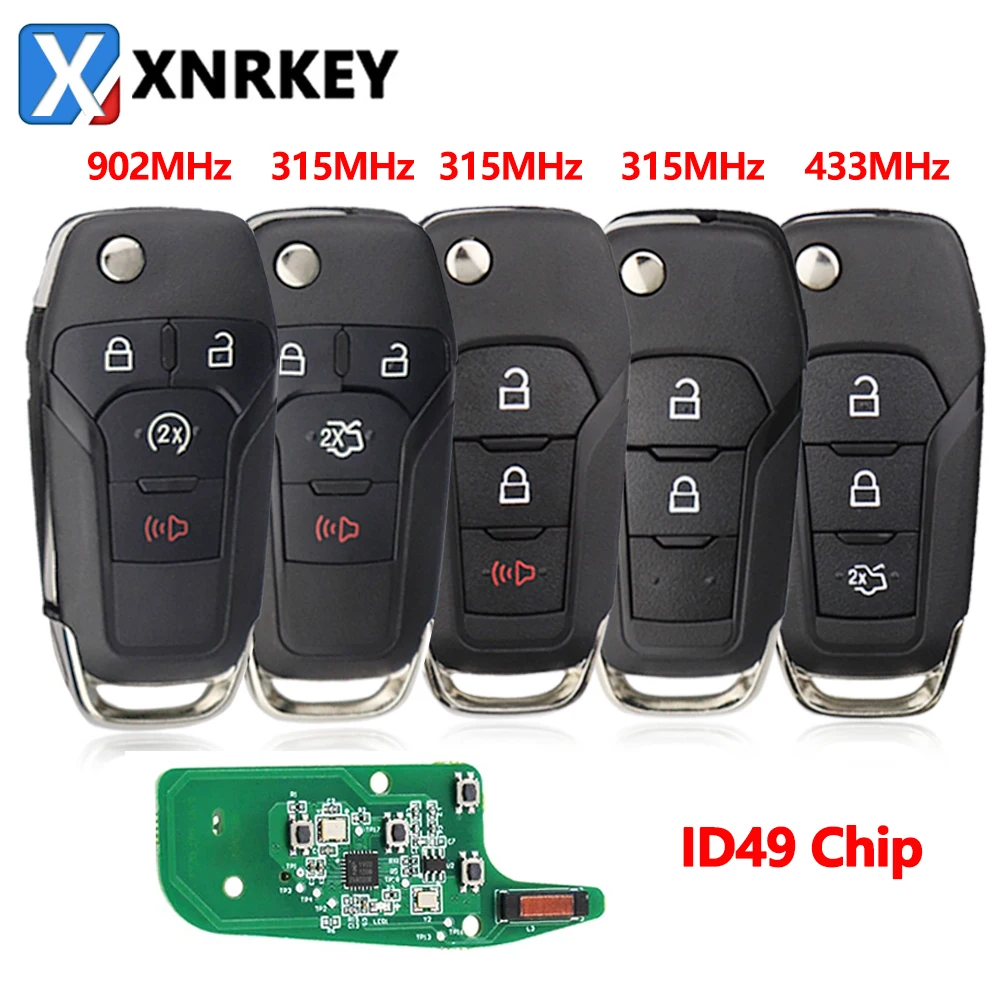 

XNRKEY Smart Remote Car Key Fob For Ford S-MAX GALAXY MONDEO Focus Fusion Mk2 Mk7 Explorer 315/433/902MHZ ID49Chip N5F-A08TAA