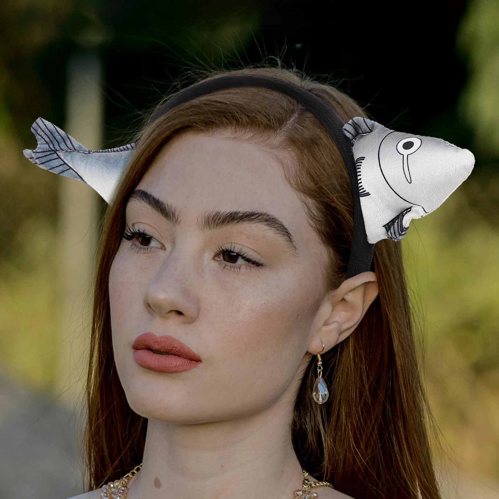 

2Pcs Salted Fish Headband Women Unique Funny Makeup Wash Face Hairband Animal Hair Hoop Party Props Salted Fish Headband