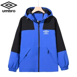 Embroidered Umbro Windbreaker Men Tactical Jacket Waterproof Outdoor Hooded Coat Sports Military Field Climbing Thin Outwear