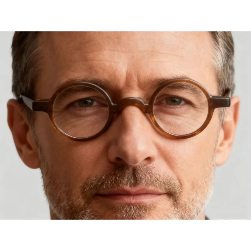 

Vintage Round Eyeglasses Men's Reading Glasses Acetate Men's Hand Made Anti Blue Light Prescription Eyewear