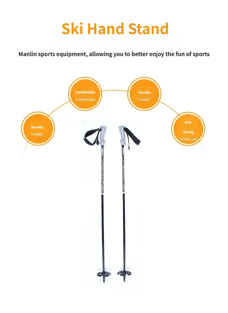 

Red Aluminum Alloy Outdoor Wear Resistant Anti Slip Multi Size Alpine Ski Poles Light Durable