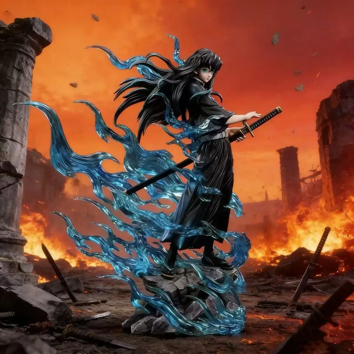 

Demon Slayer: Kimetsu No Yaiba - Tsugumi Hashibira Muichiro Figure - Mist Breathing Special Effects Anime Model Statue Collectible Gift