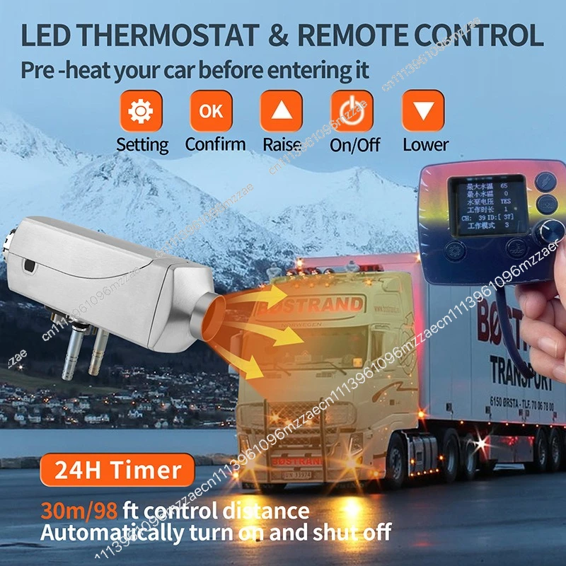 

24V 8KW Diesel Air Heater Remote Control Parking Heater for Truck Cargo Room RV