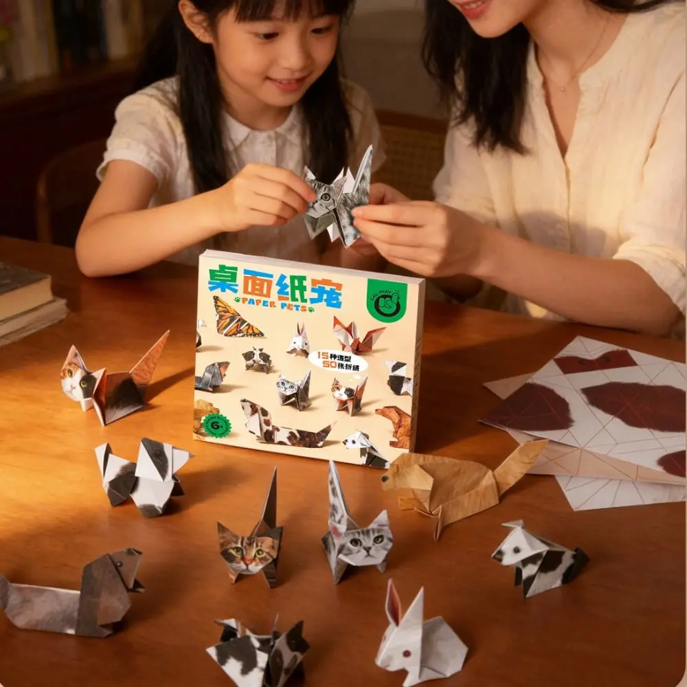 

Paper Handmade Colored Paper Set Art Learning Folding Animal Handmade Origami 3D Montessori Diy Paper-cut Book Kindergarten