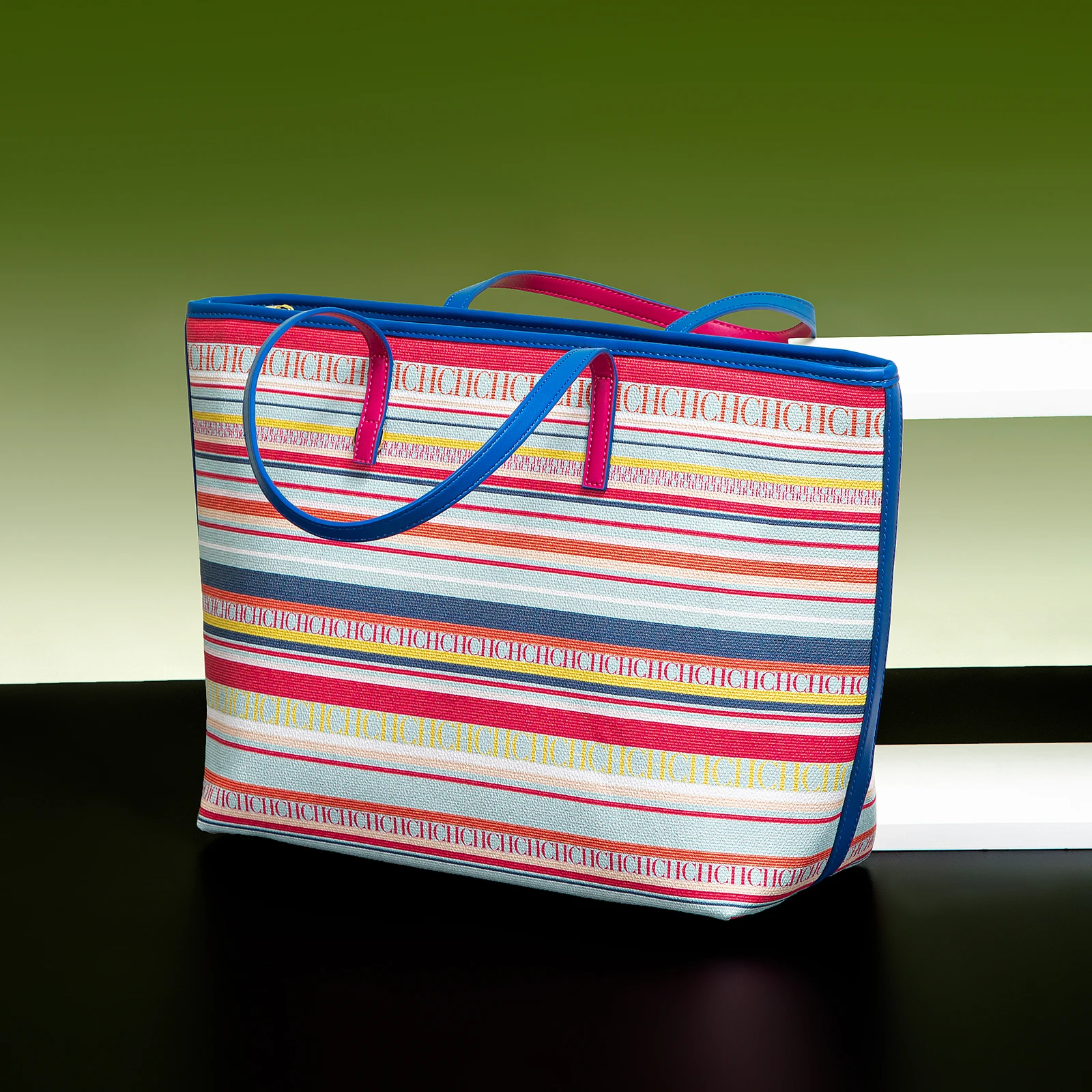 حقائب نسائية ماركة CH مخططة ملونة تصميم حقيبة كتف ذات سعة كبيرة مقاومة أنيقة كاجوال #5