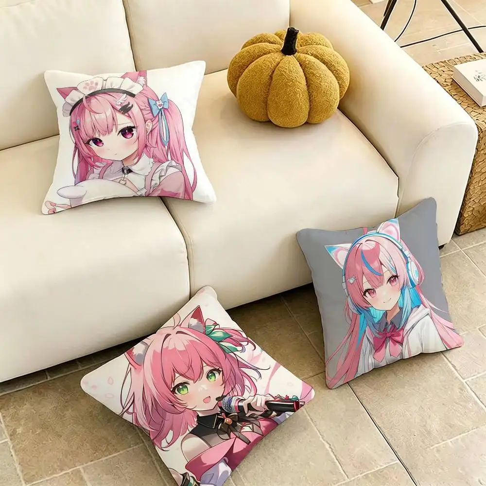 VTuber Y-Yuki Sakuna-A Square Double-Sided printed Pillow Case Bedroom Bedside Pillow Sofa Cushion Cover Gift