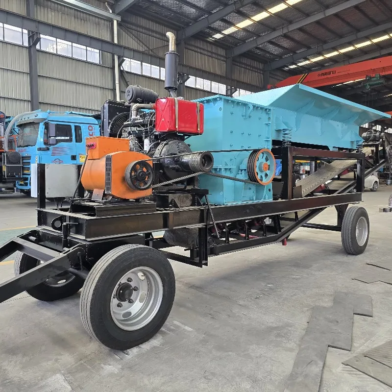 Portable Multi-Functional Mobile Jaw Crushing Station with Screening and Diesel Engine Mobile Stone Crusher Factory