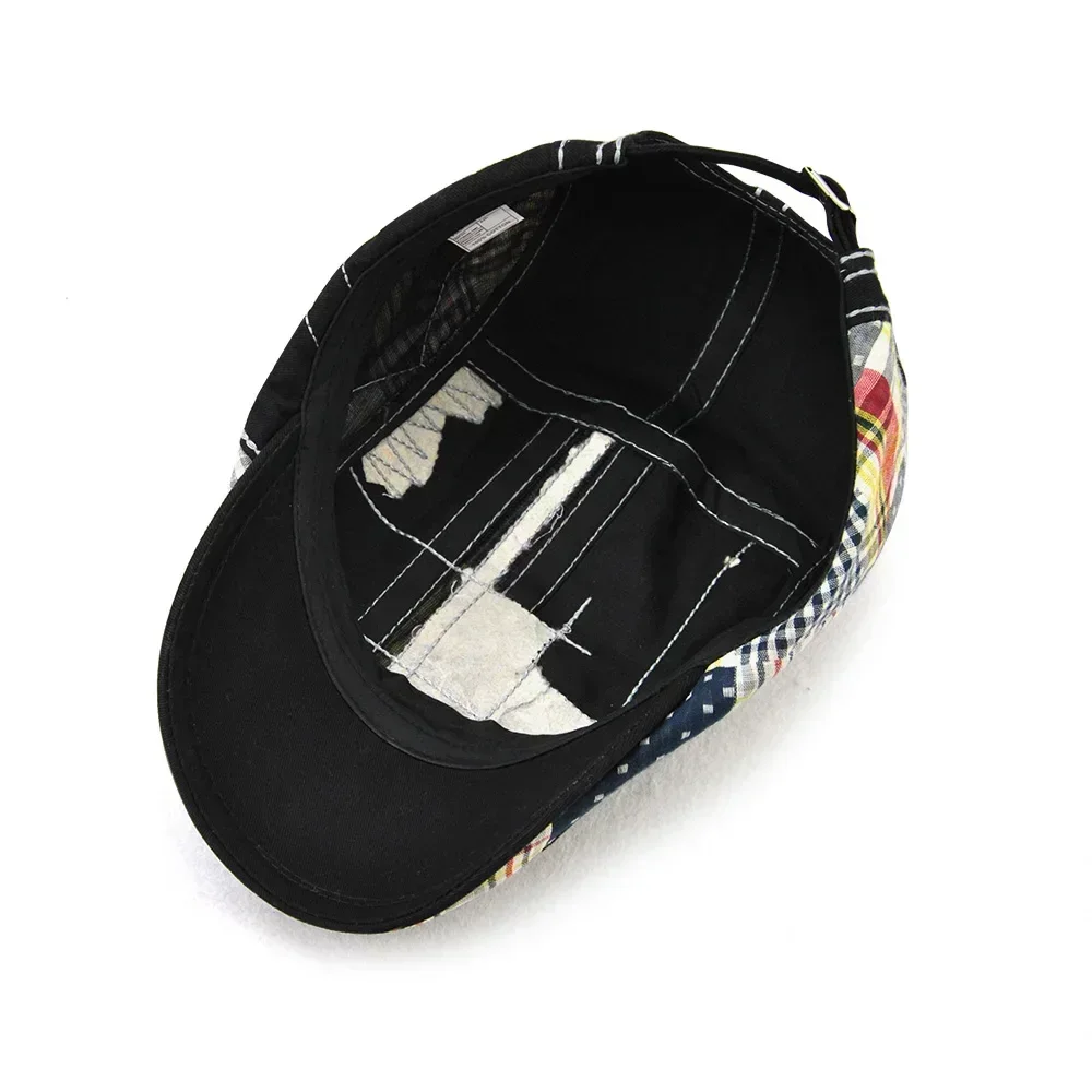 TOHUIYAN 2026 Plaid Cotton Newsboy Cap Men Casual Ivy Hat Duckbill Visor Cabbie Hats Summer Gorras Planas Flat Cap For Women Hat