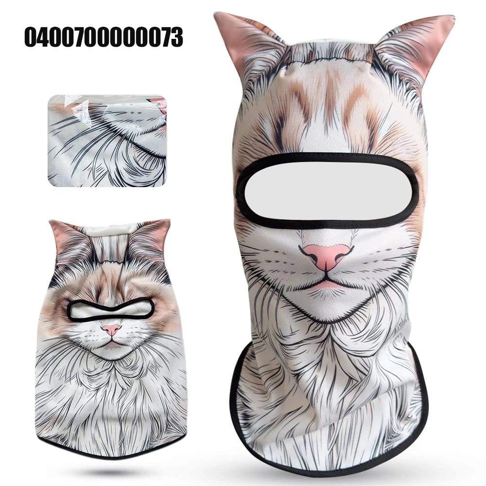 

Мотоциклетная маска-балаклава 3D с изображением кошки, полнолицевая маска с милым животным принтом, ветрозащитная, дышащая, для мотоциклов и внедорожников.