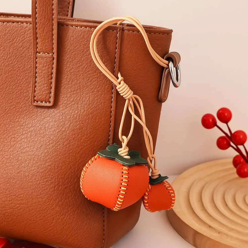 Portachiavi con pacchetto di materiali fai-da-te carino e carino, ciondolo con borsa di frutta fatta a mano, portachiavi creativo in pelle di pera da donna