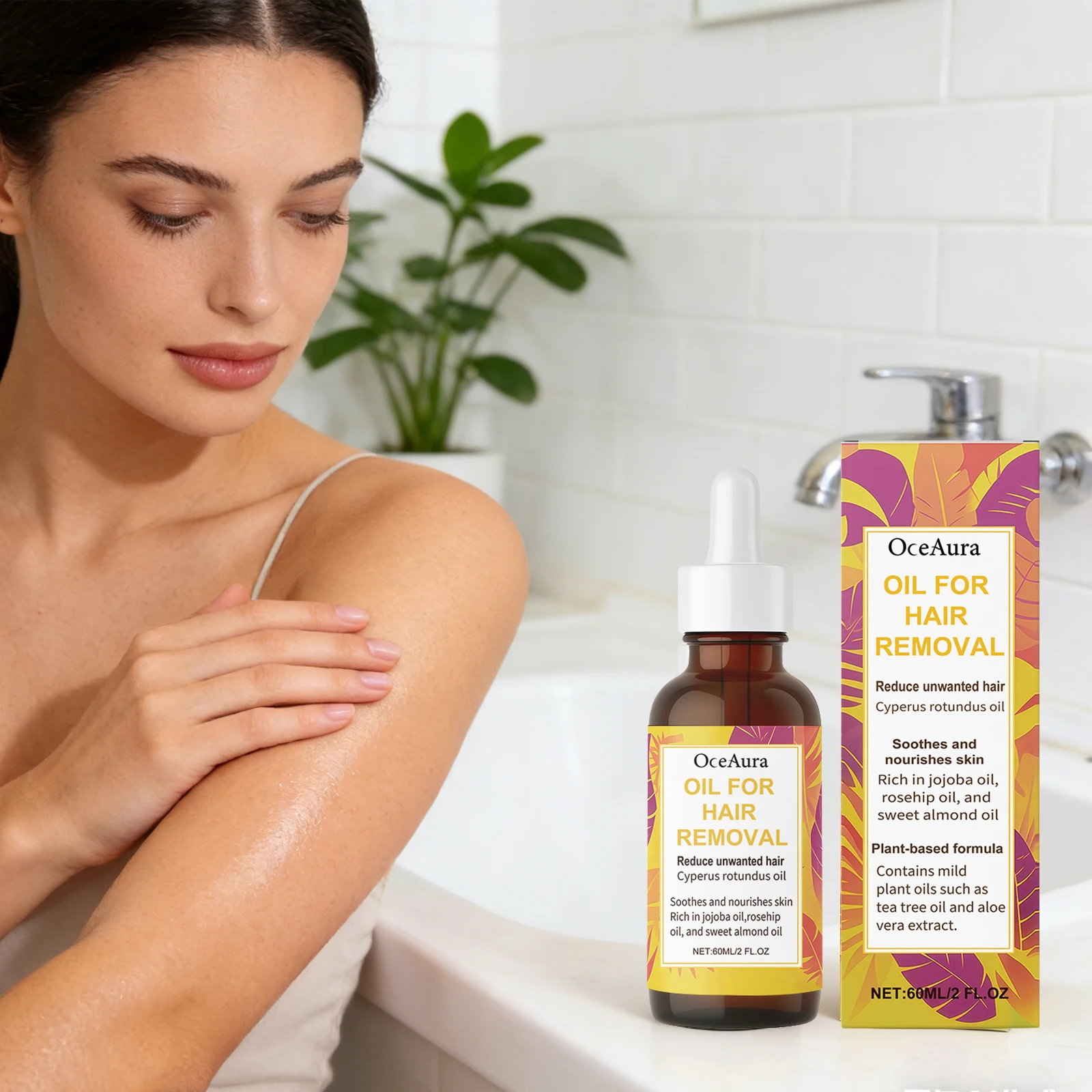 زيت Cyperus Rotundus لإزالة شعر الجسم بالكامل، مثبط نمو الشعر، مهدئ ناعم، رعاية لطيفة لإزالة الشعر، زيت أساسي