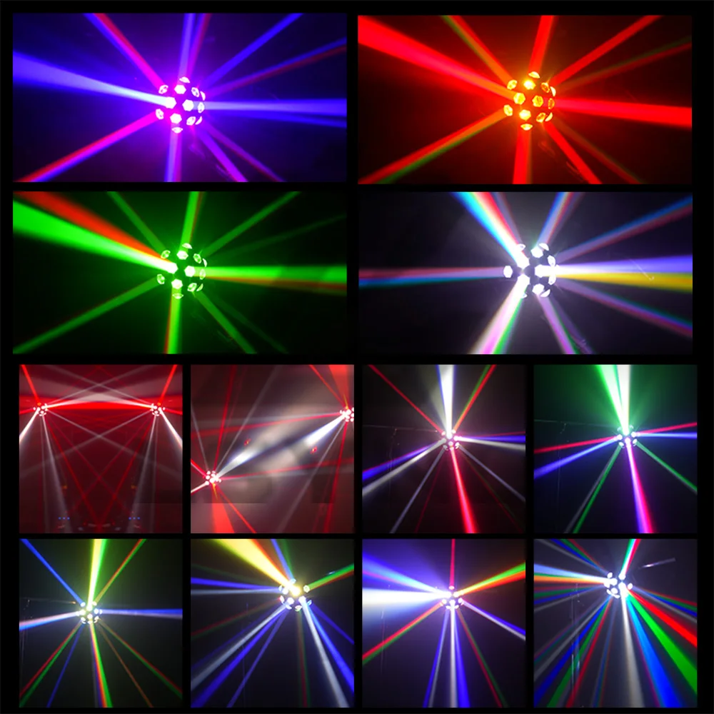 Disco Party Light RGBW Mini LED Beam Magic Ball DMX512 Sound Reactive DJ Mobile Head Stage Effect Lighting For Club Event Xmas