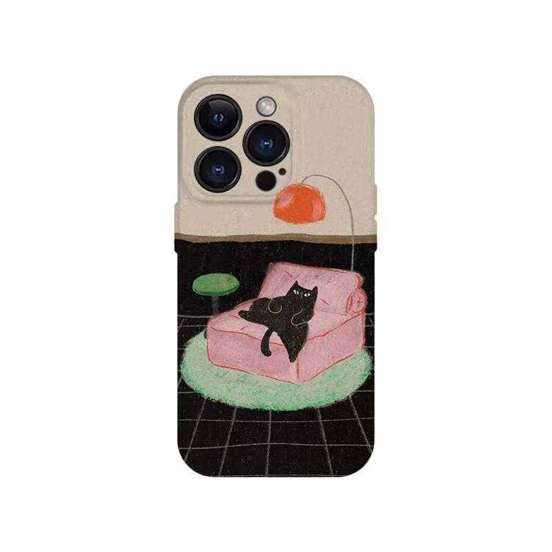 

Lying Flat, The Black Cat Is Funny Case for IPHONE 17 16ProMax 15 14 13 12 11 PRO Acrylic TPU Two in One Magnetic Phone Cases