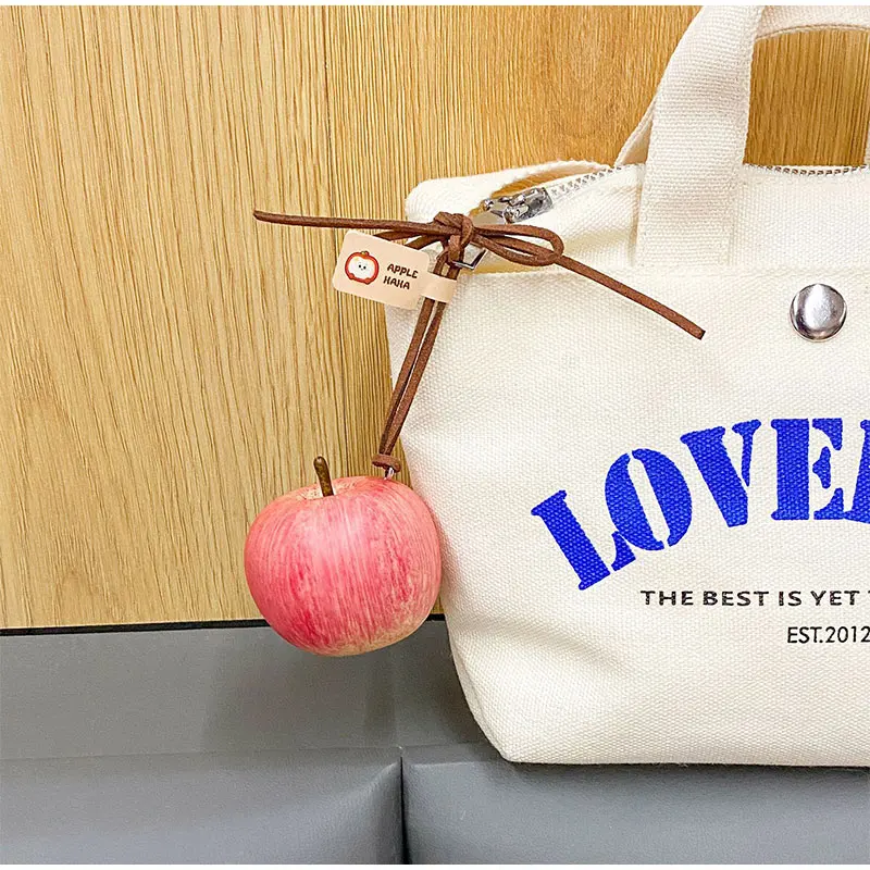 Realistic Green Red Apple Bag Charms Creative Christmas Tree Ornament Personalized Niche Car Decoration Fashion Keychain Pendant