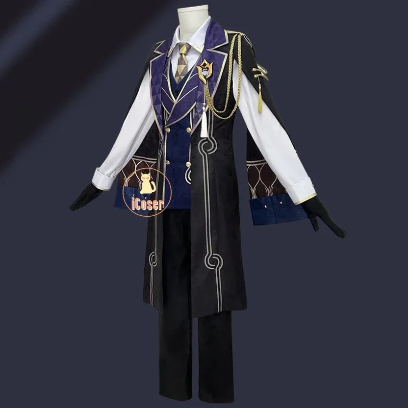 CosplayHonkai ستار السكك الحديدية افينتورين تأثيري حلي شعر مستعار عشرة حجر موحدة قبعة أقراط حفلة الهالوين للنساء الرجال الدعائم