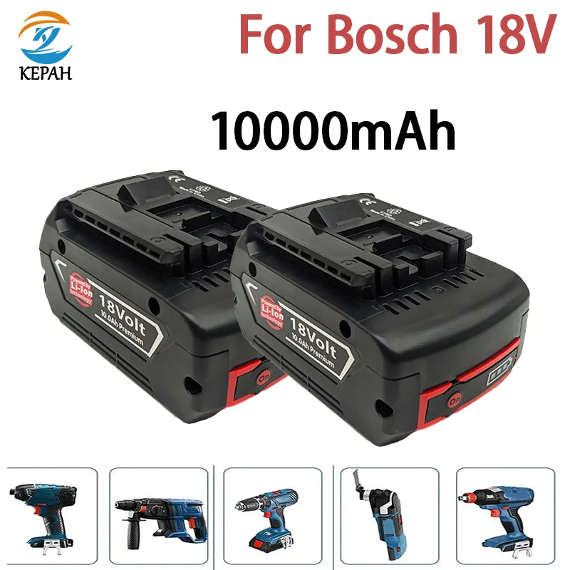 

18V 10.0Ah Rechargeable Li-Ion Battery For Bosch 18V Power Tool Backup 6000mah Portable Replacement for BOSCH 18V Battery BAT609