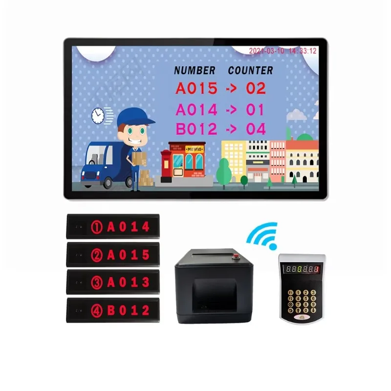 Wireless Waiting Call Automatic Queuing Ticket Dispenser Machine Bank Queue Management System