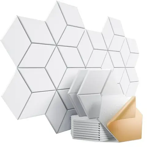 1pcs To Absorb Noise Eliminate Echoes Black Board Y-Lined Hexagonal Self-adhesive Acoustic Panels Sound Proof Foam Felt Board