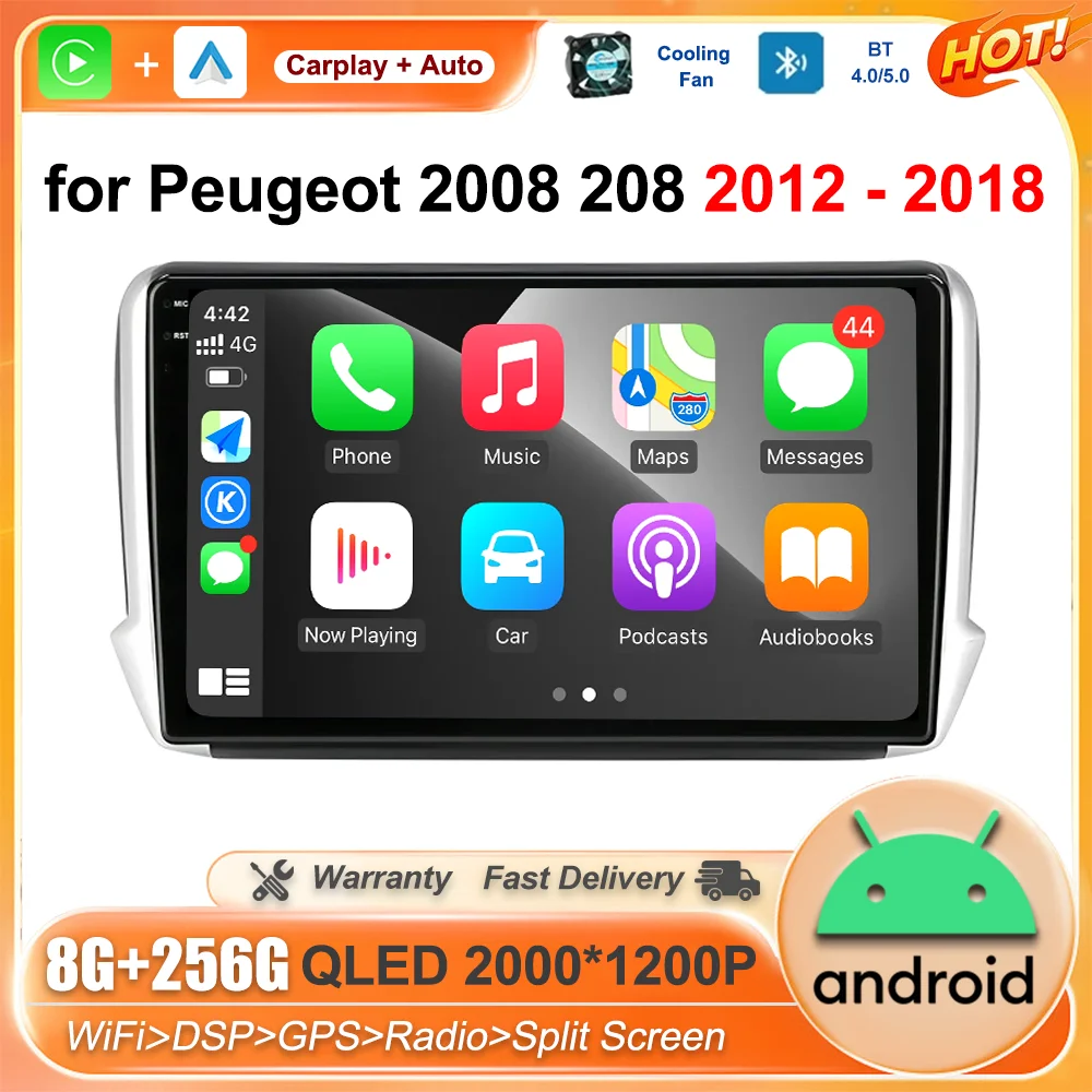 

10.1 inch Android Auto for Peugeot 2008 208 2012 - 2018 GPS Navigation Car Radio Multimedia Player Wireless Carplay Touch Screen