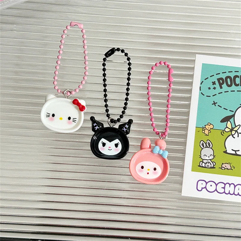 Kawaii Sanrio Kuromi My Melody Plates Pendant Keychain Anime Hello Kitty Pochacco Phone Keyring Children Cute Cinnamoroll Gifts